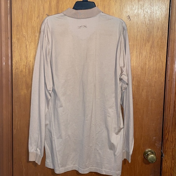 •SLAZENGER•NWOT TAN 3-BUTTON POLO COLLAR LONG SLEEVE SHIRT SIZE LARGE. - Picture 4 of 9